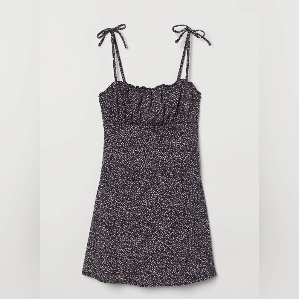 H&M Divided Slip Dress XL Black Floral NWOT - Picture 3 of 6
